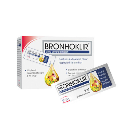 Bronhoklir sirop pour fumeurs, 15 sachets, Stada