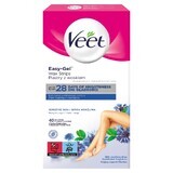 Veet Easy-Gel Depilatory Body Wax Patches Sensitive Skin Sweet Almond Oil 40 Count