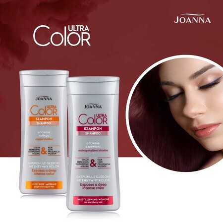 Joanna Ultra Color, shampooing pour cheveux, nuances de rouge, 200 ml