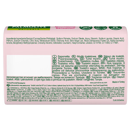 Palmolive, pain de savon, lait et pétales de rose, 90 g