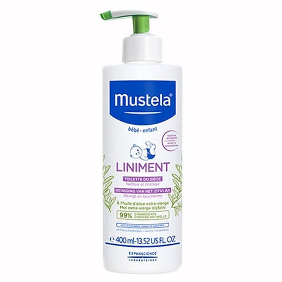 Mustela Bebe Enfant Liniment, émulsion nettoyante pour le siège avec pompe, 400 ml