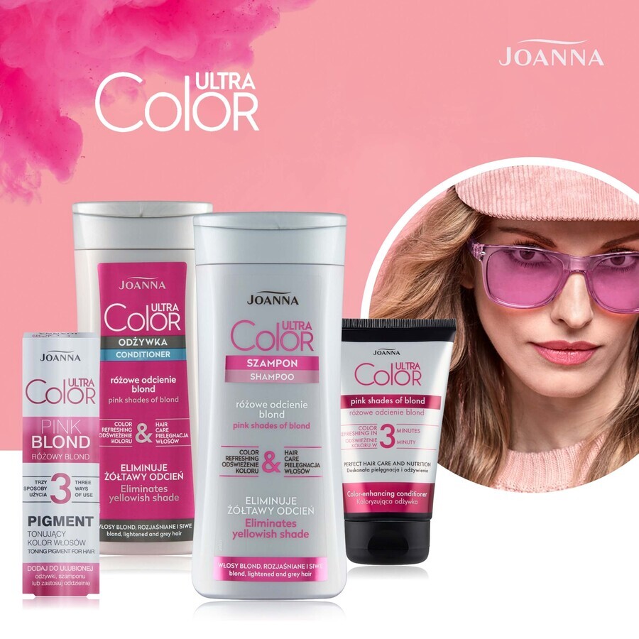 Joanna Ultra Color System, shampooing, cheveux blonds, décolorés et gris, 200 ml