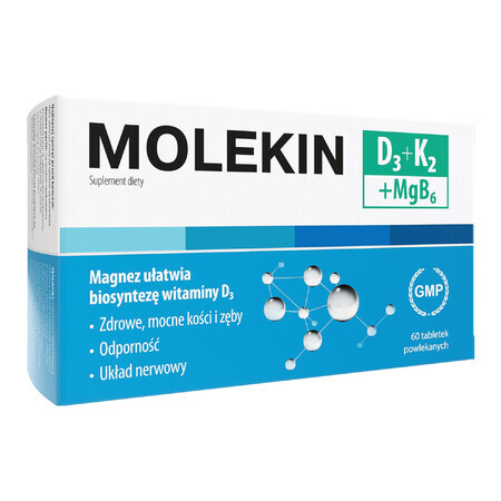 Molekin D3 + K2 + MgB6, 60 film-coated tablets