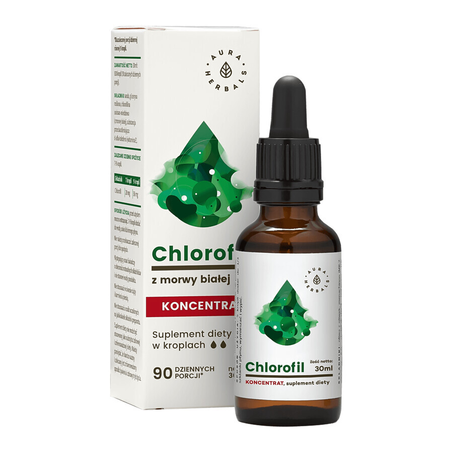 Aura Herbals White Blackberry Chlorophyll, Concentrate, Drops, 30ml