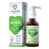 MyVita, ADEK Forte vitamines 800µg + 2000 IU + 12 mg + 100 µg, gouttes, 30 ml