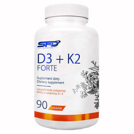 SFD D3 + K2 Forte, vitamin D 2000 IU + vitamin K 200 µg, 90 tablets