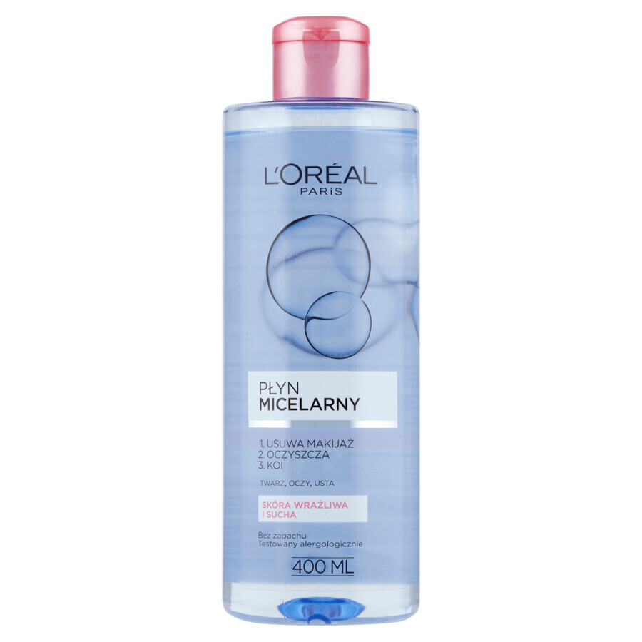 L Oreal Paris Detergente Micellare Delicato per Pelli Sensibili e Secche, 400ml