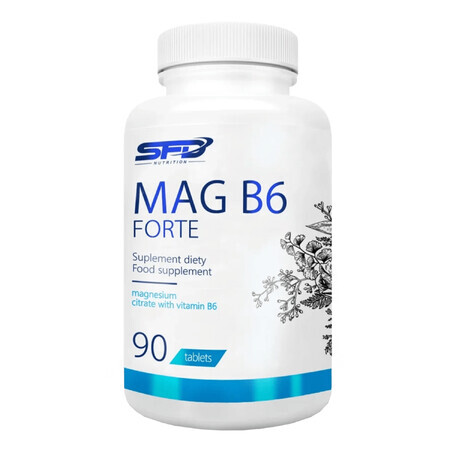 SFD Mag B6 Forte, citrate de magnésium + vitamine B6, 90 comprimés