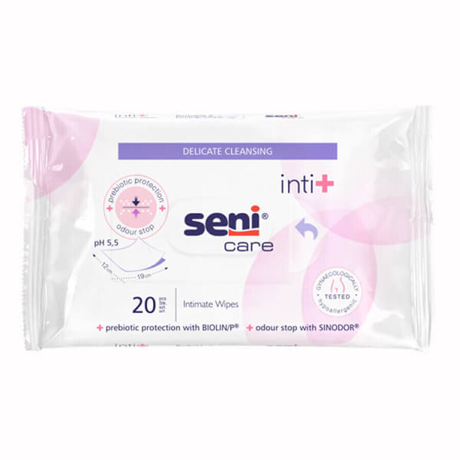 Seni Care Inti+, lingettes d'hygiène intime, 20 pièces