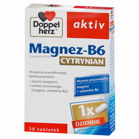 Citrate de magnésium-B6 de Doppelherz Aktiv, 30 gélules