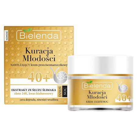 Bielenda Youth Treatment, feuchtigkeitsspendende Anti-Falten-Creme 40+, Tag und Nacht, 50 ml