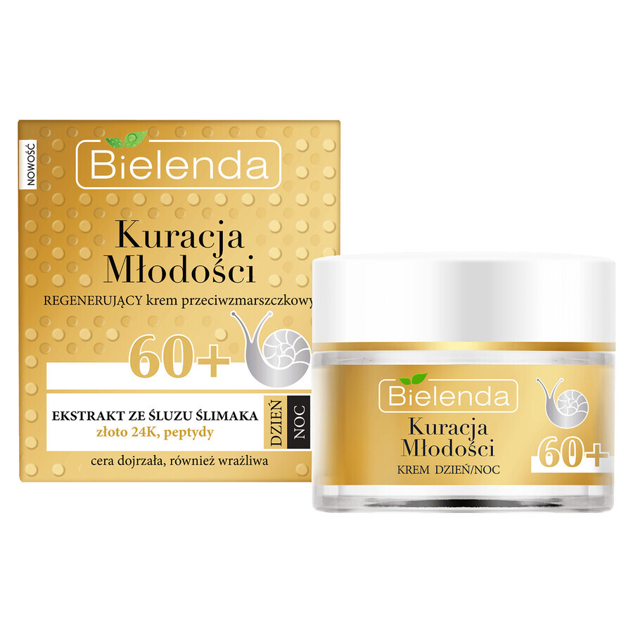 Bielenda Kuracja Młodości, crema antirughe rigenerante 60+, giorno e notte, 50 ml