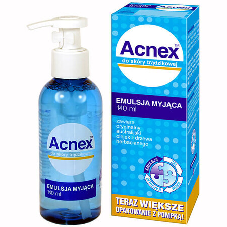 Acnex, Cleansing emulsion, for acne-prone skin, 140 ml