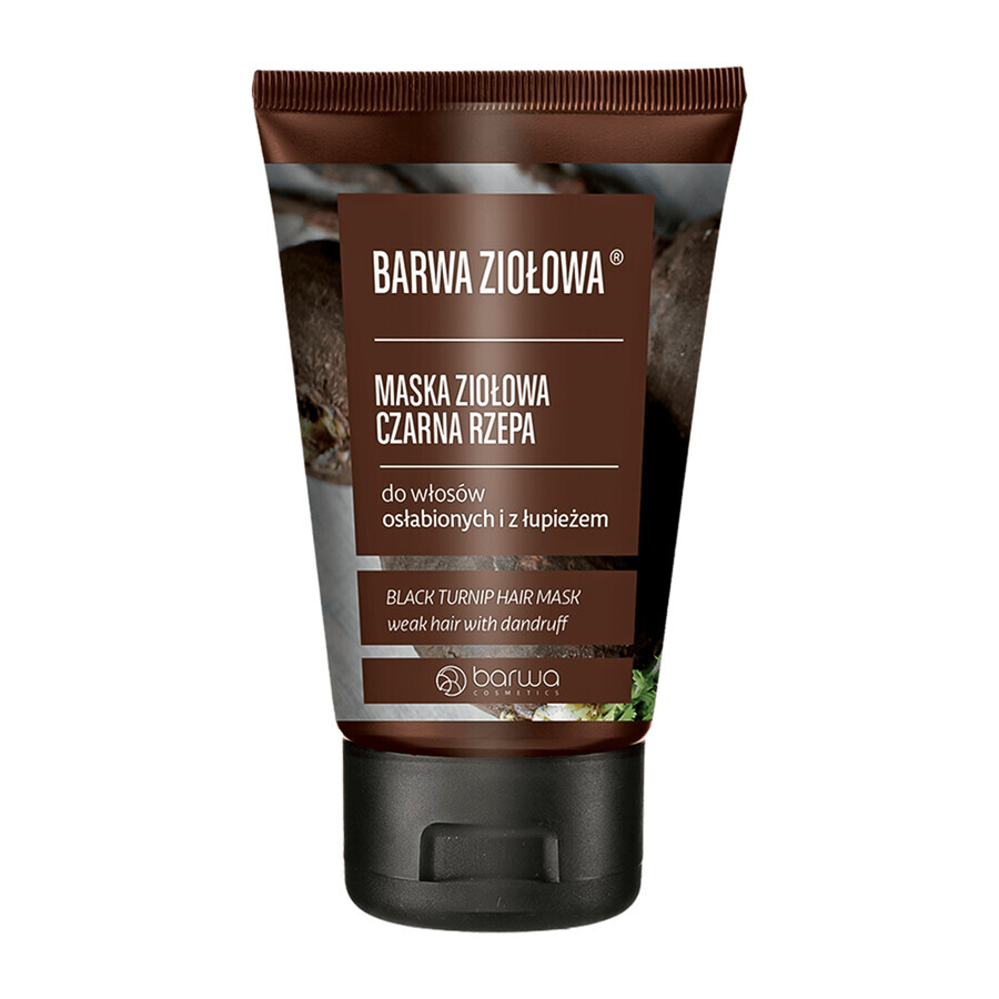 Barwa Ziołowa, masque aux herbes, navet noir, pour cheveux affaiblis avec pellicules, 120 ml