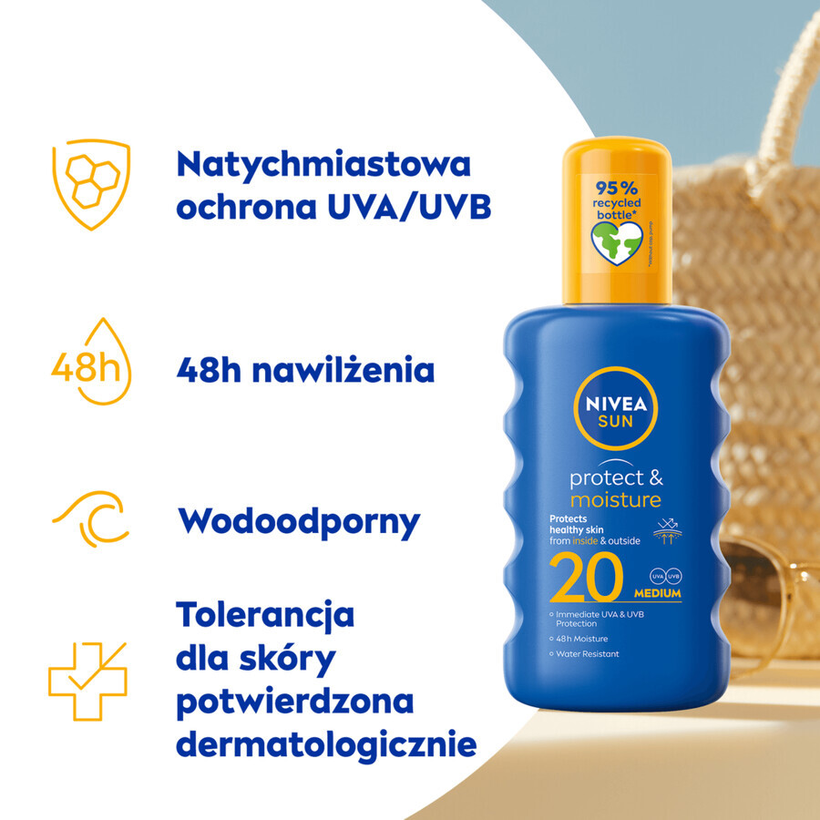 Nivea Protezione Solare  amp; Idratazione Balsamo Spray SPF 20, 200ml