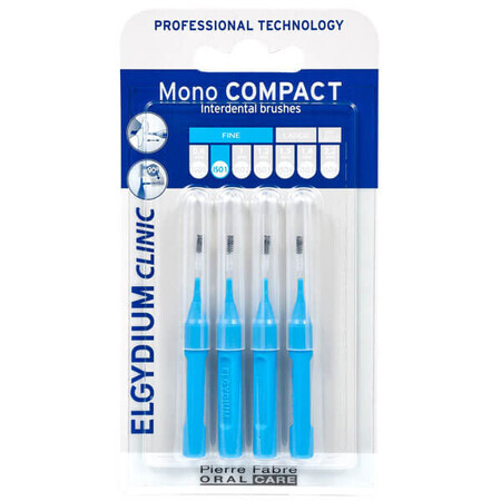 Elgydium Clinic Mono Compact, brosses interdentaires, 0.8 mm, bleu, 4 pcs.