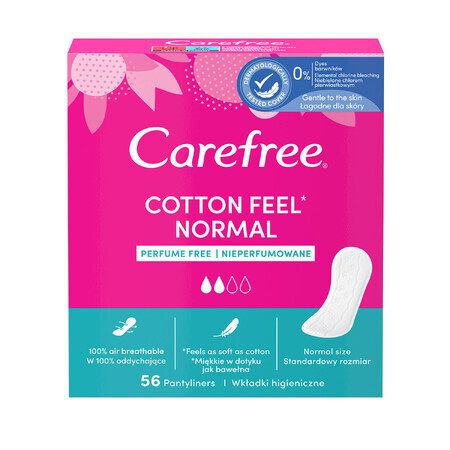 assorbenti igienici Carefree, cotone, 56 pezzi