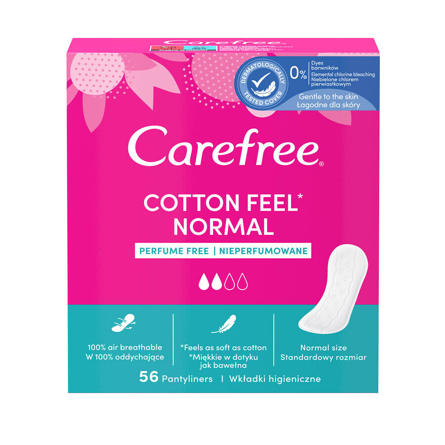 Serviettes hygiéniques Carefree, coton, 56 pièces