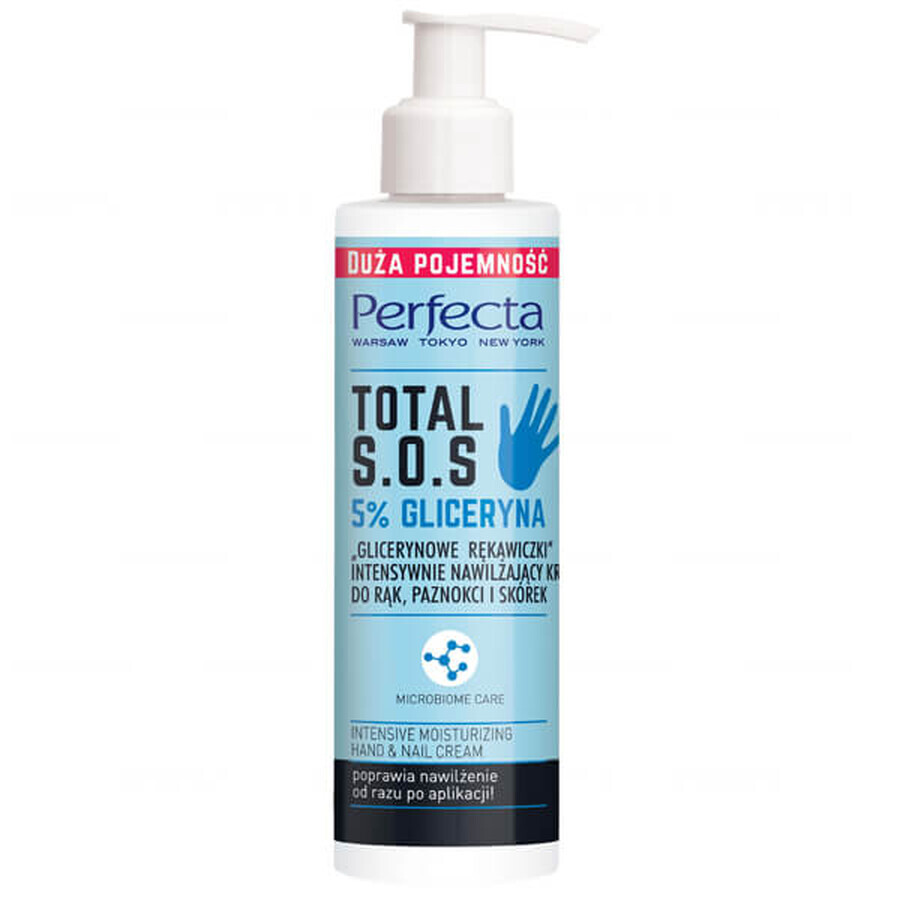 DAX Perfecta Total S.O.S, 5% Glicerina, Guante de Glicerina, Crema hidratante intensiva para manos, uñas y cutículas, 195 ml