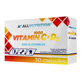 Allnutrition Vitamin C 1000 + D3, vitamin C 1000 mg + vitamin D 50 µg, 30 capsules