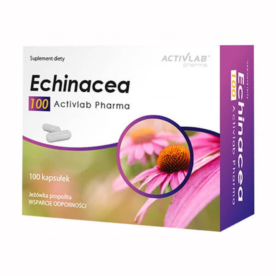 Echinacea 100 mg - Integratore Alimentare, 50 capsule, Sostegno alla Fortificazione del Sistema Immunitario