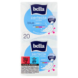 Bella Perfecta Ultra, serviettes hygiéniques Extra Douces avec ailettes, Bleu, 20 pcs