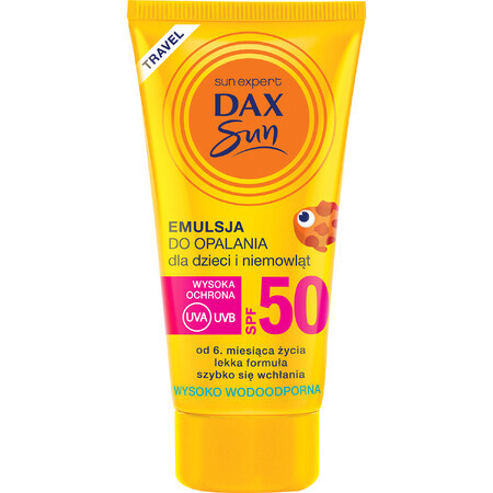 DAX Sun, émulsion de protection solaire pour bébés et enfants, à partir de 6 mois, SPF 50, 50 ml