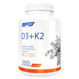 SFD D3 + K2, vitamine D 2000 UI + vitamine K 100 µg, 200 comprimés