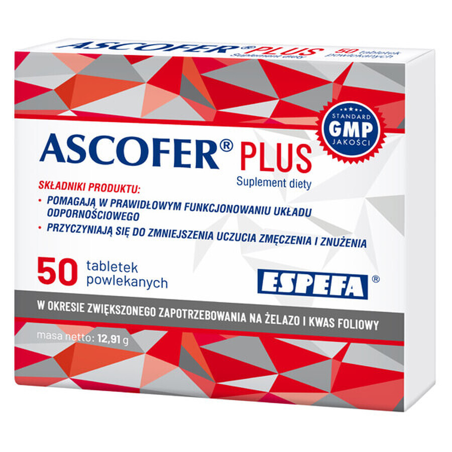 Ascofer Plus, 50 comprimés pelliculés