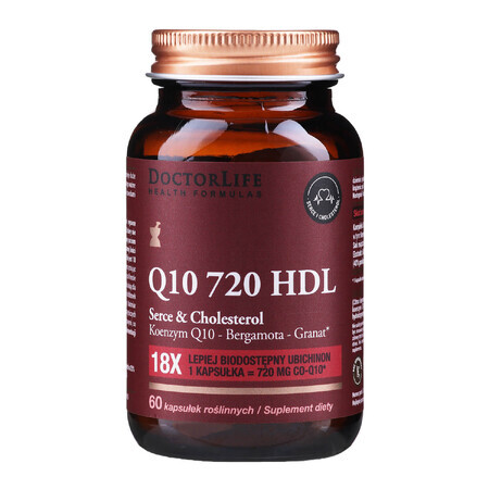 Doctor Life Q10 720 HDL, coenzyme Q10, bergamote, grenade, 60 gélules végétales