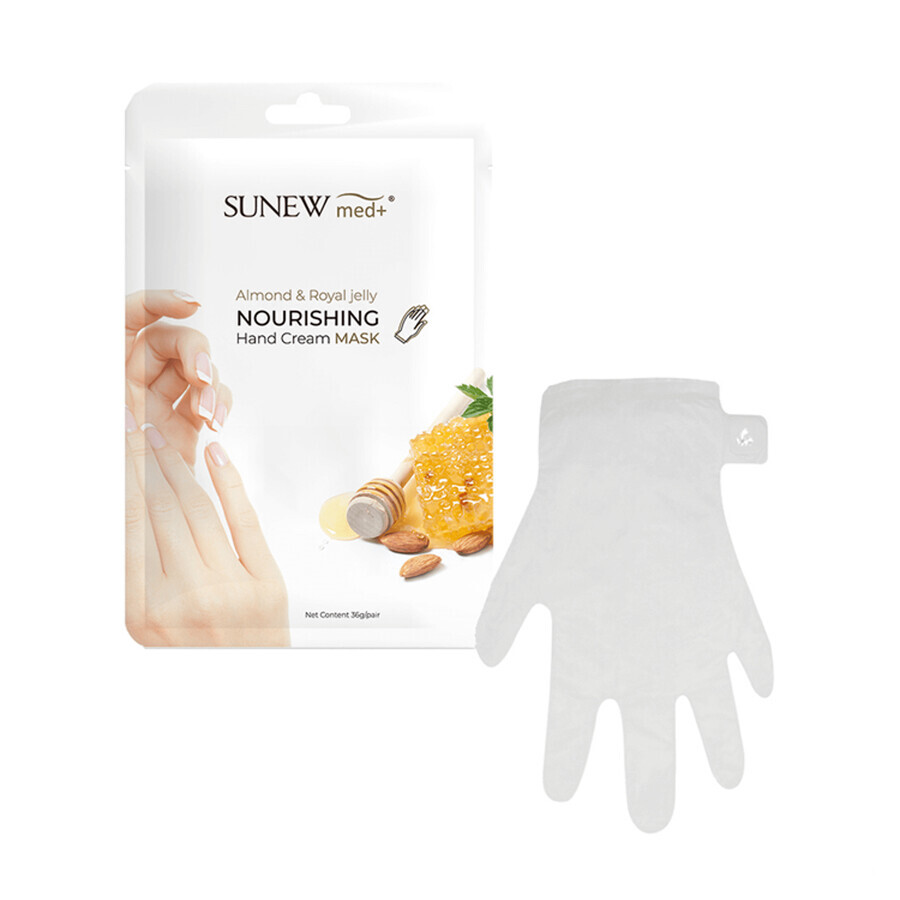 SunewMed+, mascarilla nutritiva para manos, aceite de almendras dulces y jalea real, guantes, 36 g