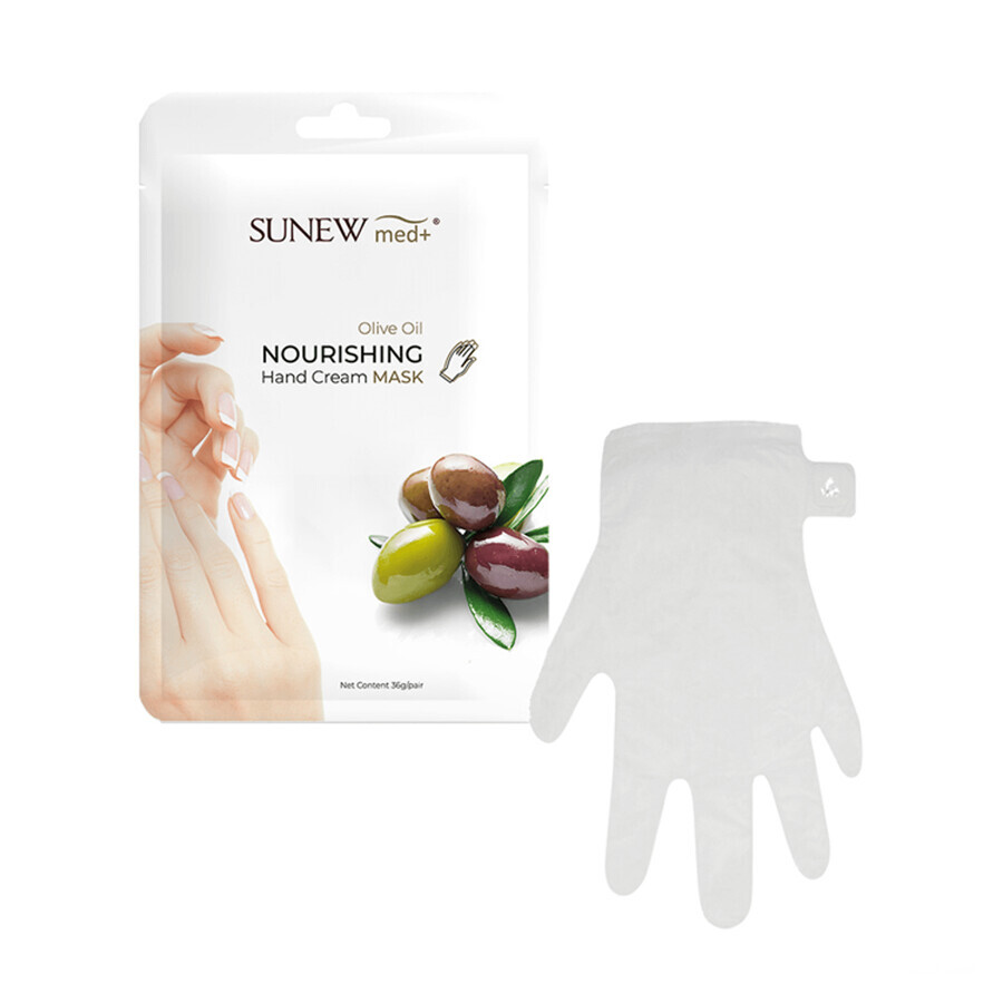 SunewMed+, masque nourrissant pour les mains, huile de jojoba et huile d'olive, gants, 36 g