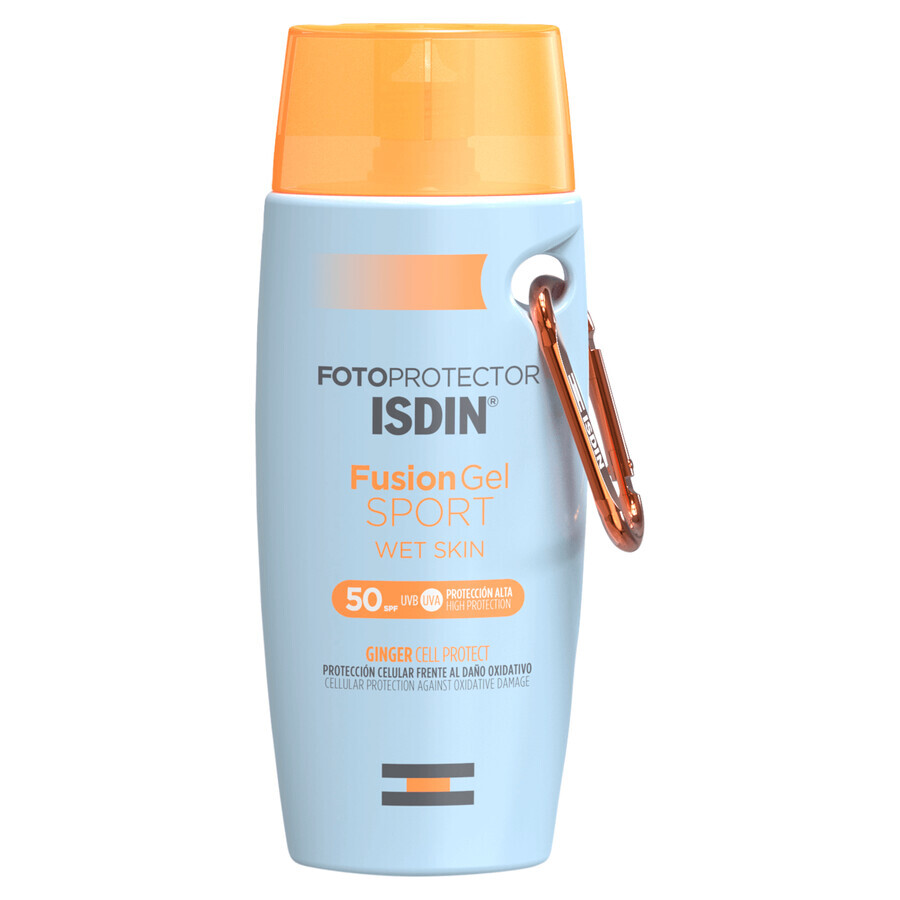 Isdin Fotoprotector FusionGel Sport, gel de protection solaire, pour peau humide, SPF 50+, 100 ml