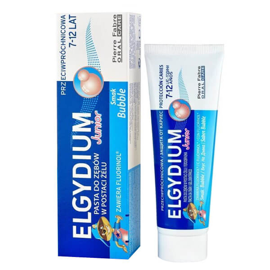 Elgydium Junior, dentifrice sous forme de gel pour enfants, Bubble, 50 ml