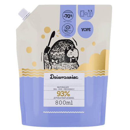 Yope, Gel Doccia all Iperico al 93%, Ricarica da 800 ml.