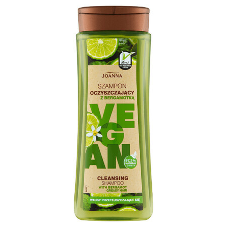 Joanna Vegan, shampooing nettoyant à la bergamote, cheveux gras, 300 ml