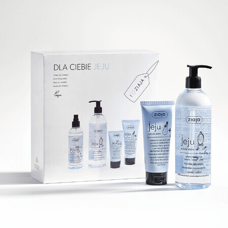 Ziaja Jeju Blue set, mousse pour le visage, 50 ml + tonique, 200 ml + lotion micellaire, 390 ml + pâte anti-points noirs, 75 ml