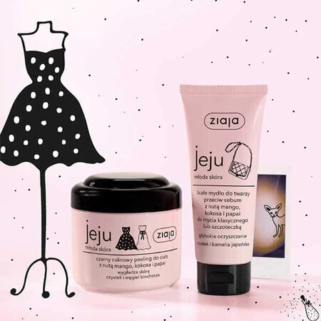 Ziaja Jeju Pink set, gel douche et bain, 300 ml + shampooing, 300 ml + après-shampooing biphasé, 125 ml + brume visage et corps, 200 ml