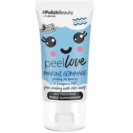 Flos-Lek peelLOVE Marine Gommage, Exfoliant pentru față cu acizi AHA, 75 ml