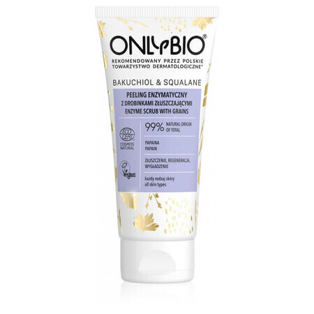 OnlyBio Bakuchiol & Squalane, gommage enzymatique aux particules exfoliantes pour le visage, 75 ml