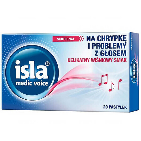 Isla Medic Voice, goût cerise, 20 pastilles