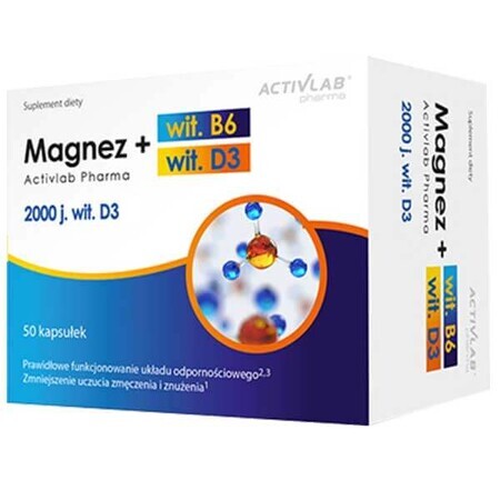 Activlab Pharma Magnesium B6 + D3, 50 capsule