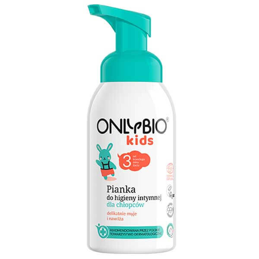 OnlyBio Kids, mousse d'hygiène intime pour garçons à partir de 3 ans, 300 ml