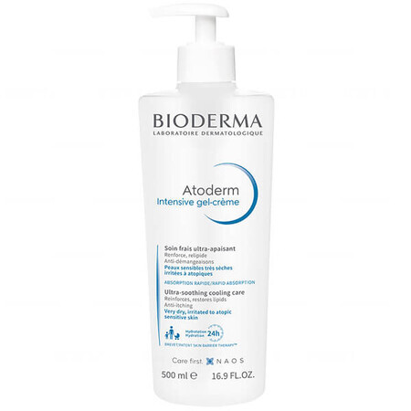 Bioderma Atoderm Intensive Gel-Creme, gel-crème anti-démangeaisons pour peaux sèches et atopiques, 500 ml