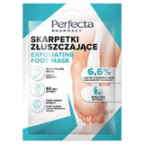 Perfecta, chaussettes exfoliantes, 6,6% d'acide lactique + acide glycolique, 1 paire