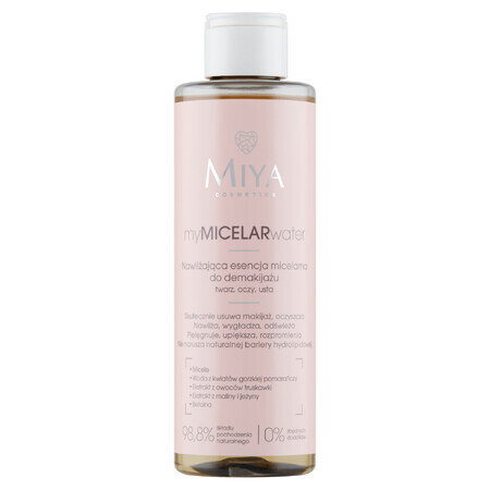 Miya myMICELARwater, essence micellaire hydratante pour le démaquillage du visage, des yeux et des lèvres, 200 ml