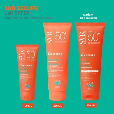 SVR Sun Secure, Lapte protector hidratant pentru întreaga familie, SPF 50+, 100 ml