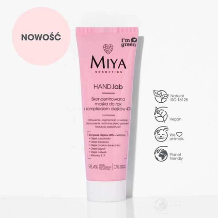 Miya Cosmetics HAND.lab Handmaske mit 40% Ölkomplex, 50ml