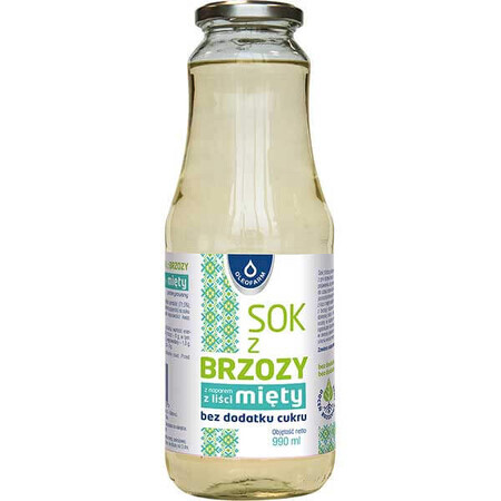 Oleofarm Suc de mesteacăn cu infuzie de frunze de mentă, fără adaos de zahăr, 990 ml