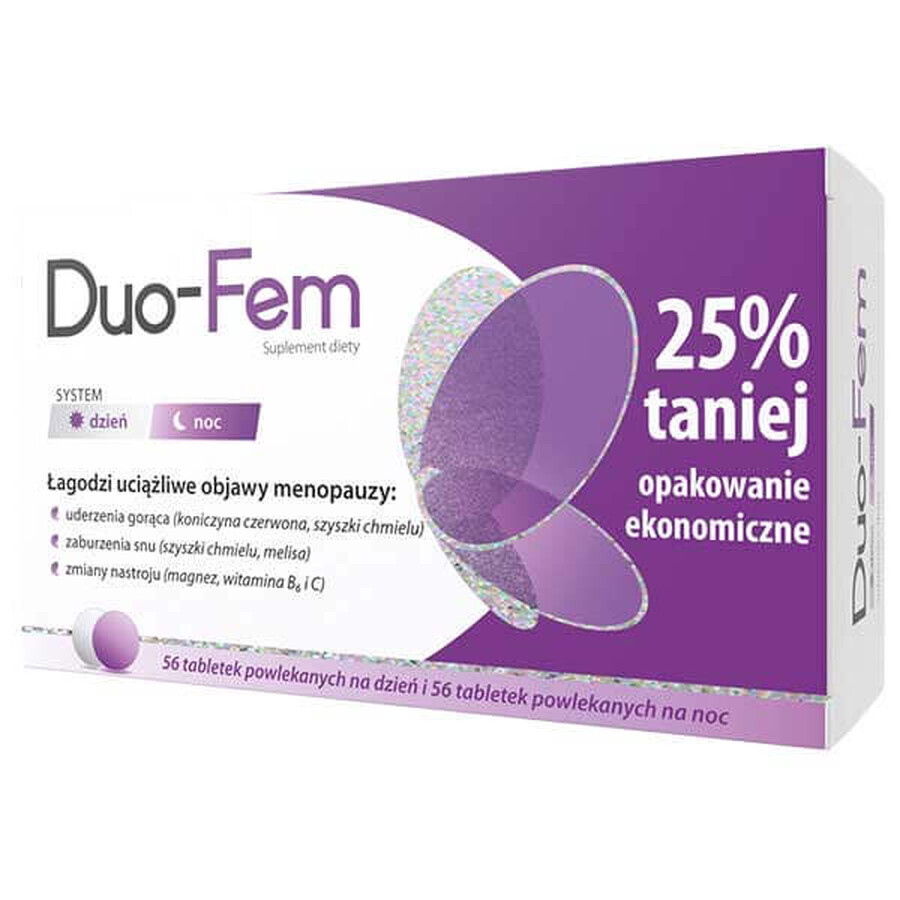 Duo-FeM, 2 x 28 comprimate filmate zi + 2 x 28 comprimate filmate noapte